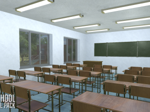 school - full pack 3D 모델