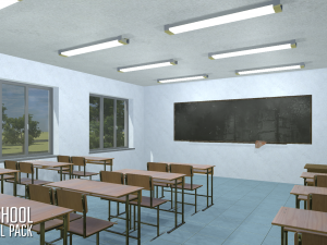 school - full pack 3D 모델