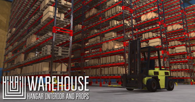 warehouse - hangar interior and props 3D Model .c4d .max .obj .3ds .fbx .stl .blend 
