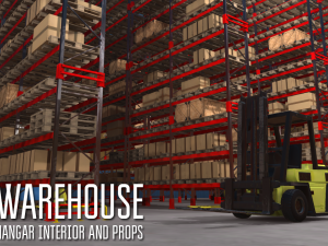 warehouse - hangar interior and props 3D Model