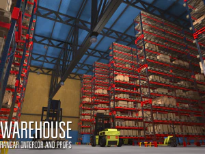 armaz&eacute;m - interior do hangar e adere&ccedil;os Modelo 3D