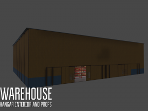 warehouse - hangar interior and props 3D Model