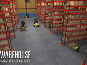 armaz&eacute;m - interior do hangar e adere&ccedil;os Modelo 3D
