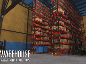 armaz&eacute;m - interior do hangar e adere&ccedil;os Modelo 3D