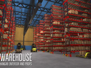 armaz&eacute;m - interior do hangar e adere&ccedil;os Modelo 3D