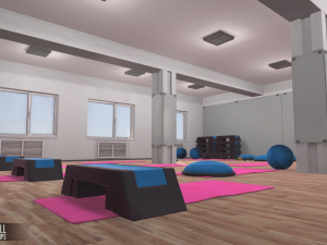 fitness hall - interior and props 3D 모델