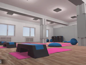 Fitnesshalle &ndash; Inneneinrichtung und Requisiten 3D Modell