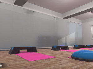 fitness hall - interior and props Modelo 3D