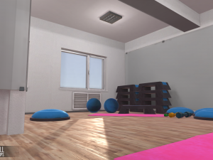 fitness hall - interior and props Modelo 3D