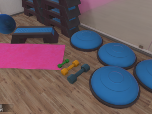 fitness hall - interior and props Modelo 3D