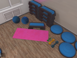 fitness hall - interior and props Modelo 3D