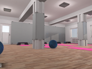 fitness hall - interior and props Modelo 3D