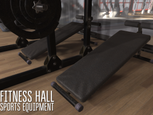 fitness hall - sports equipment Modello 3D