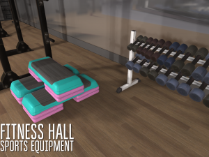 fitness hall - sports equipment Modello 3D