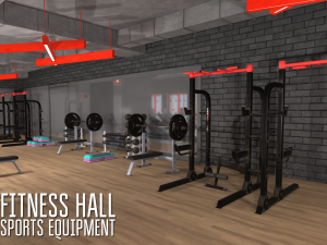 fitness hall - sports equipment Modello 3D