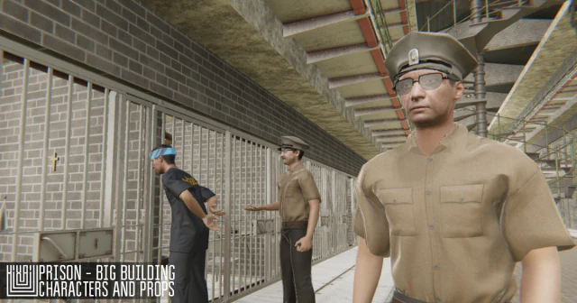 prison - big building characters and props 3D Model .c4d .max .obj .3ds .fbx .stl .blend 