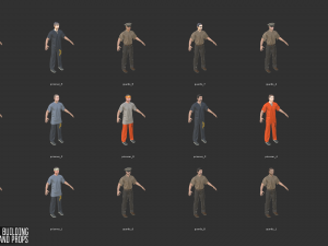 prison - big building characters and props 3D Model