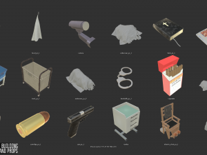 prison - big building characters and props 3D Model