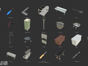 prison - big building characters and props 3D Model
