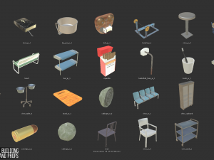 prison - big building characters and props 3D Model