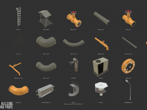 prison - big building characters and props 3D Model