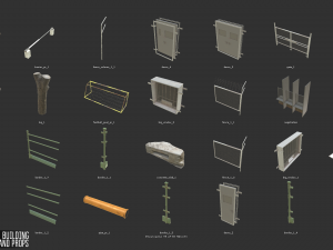 prison - big building characters and props 3D Model