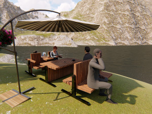 360 degree bench 3D Model