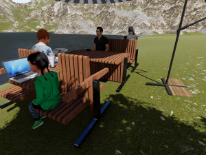 360 degree bench Modelo 3D