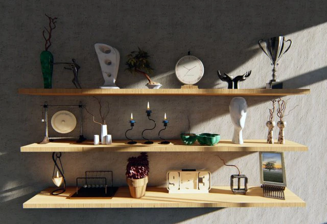 ensemble d&eacute;coratif objets complets Modèle 3D .c4d .max .obj .3ds .fbx .stl .blend 