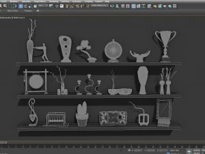 ensemble d&eacute;coratif objets complets Modèle 3D