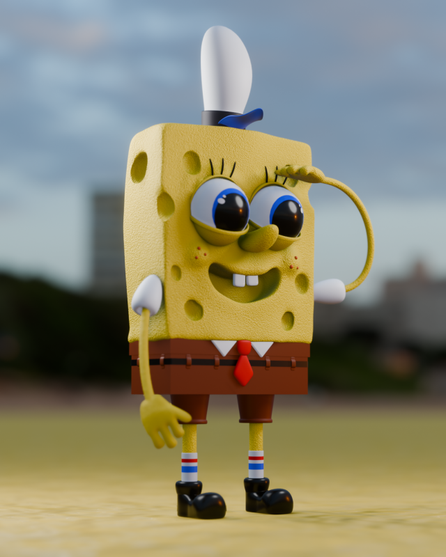 Spongebob 3D Model .c4d .max .obj .3ds .fbx .stl .blend 