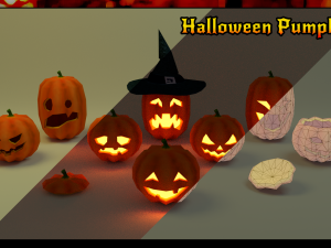 halloween pumpkins pack 3D Model