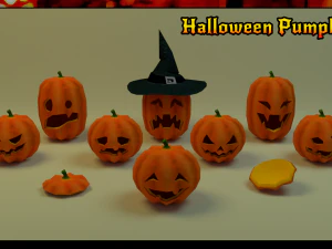 halloween pumpkins pack 3D Model