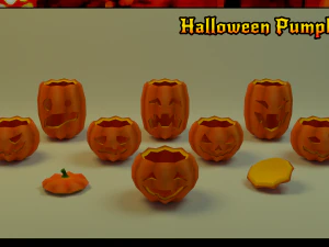 halloween pumpkins pack 3D Model