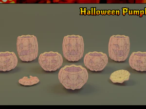 halloween pumpkins pack 3D Model