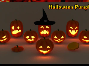 halloween pumpkins pack 3D Model