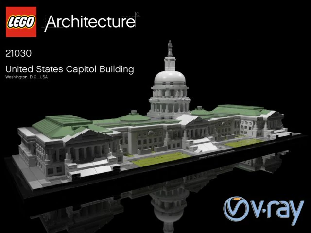 lego edif&iacute;cio do capit&oacute;lio dos estados unidos 21030 Modelo 3D .c4d .max .obj .3ds .fbx .stl .blend 