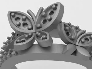cincin pertunangan kupu-kupu Model Cetak 3D