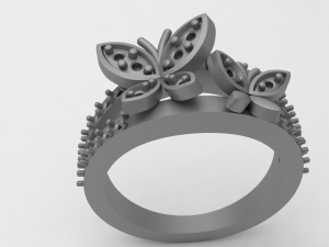 butterfly engagement ring 3D Print Model