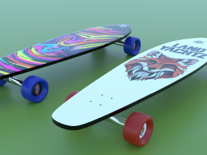 realisitc skateboard longboard 3d 3D Model