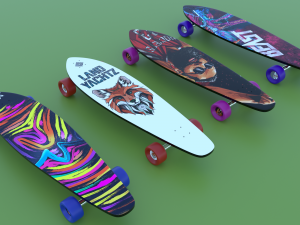 realisitc skateboard longboard 3d Modelo 3D
