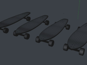 realisitc skateboard longboard 3d Modelo 3D
