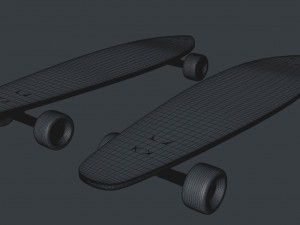 realisitc skateboard longboard 3d Modelo 3D