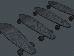 realisitc skateboard longboard 3d Modelo 3D