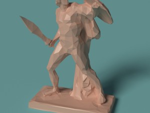 polygonal statue achilles printable 3D Print Model