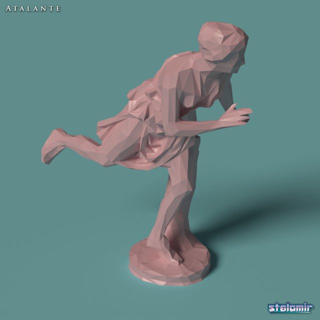 polygonal statue atalante printable 3D Print Model .c4d .max .obj .3ds .fbx .lwo .lw .lws