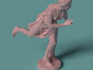 polygonal statue atalante printable 3D Print Model