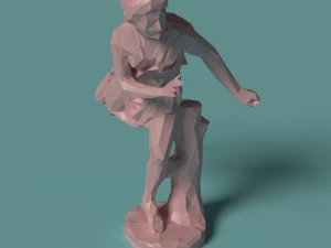 polygonal statue atalante printable 3D Print Model