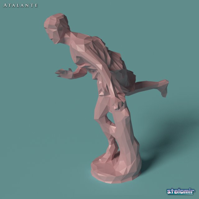 Download polygonal statue atalante printable 3D Model