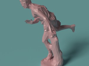 polygonal statue atalante printable Model do druku 3D